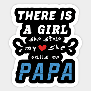 Papa Gifts Shirts from Granddaughter, She Stole My Heart Sticker